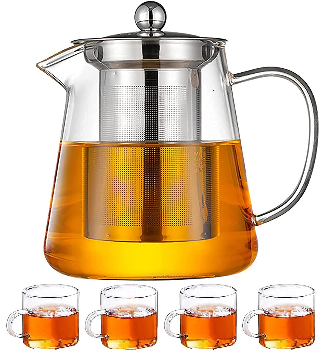 Infuser Glass Tea Pot with Cup Set – Asom Cha - Authentic Assam